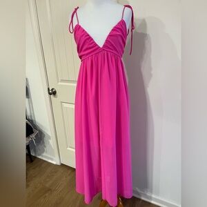 Women’s Pink Tie-Strap Maxi Dress